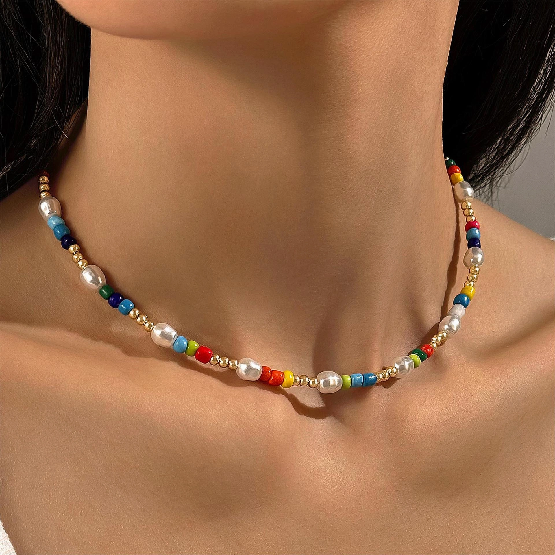 Wholesale Cross-border seaside holiday series beaded beach starfish shell necklace