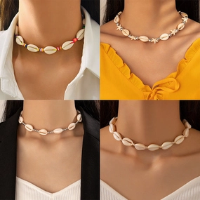 Wholesale Cross-border seaside holiday series beaded beach starfish shell necklace