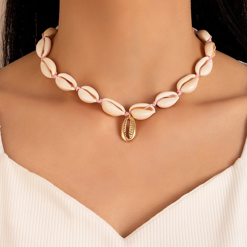 Wholesale Cross-border seaside holiday series beaded beach starfish shell necklace