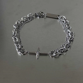 Wholesale Cross Diamond-encrusted Double-layer ins Design Hip-hop Simple All-match Accessories