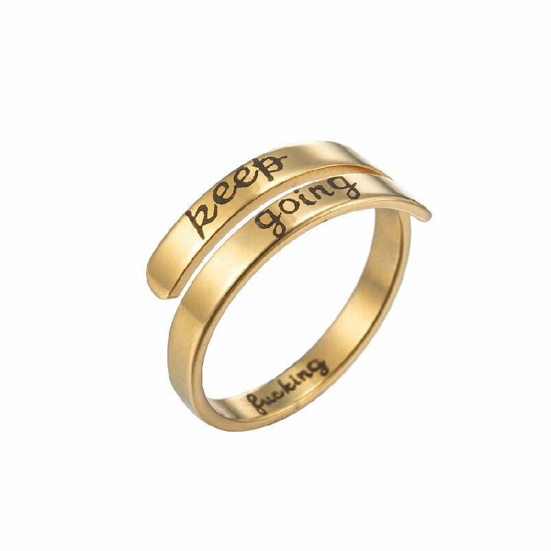 Wholesale Cross English Alphabet Titanium Steel Rings
