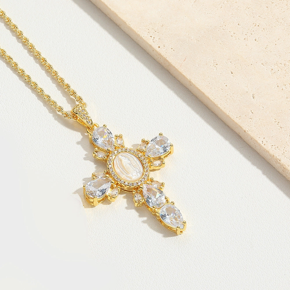 Wholesale Cross Pendant Clavicle Chain Vintage Necklace