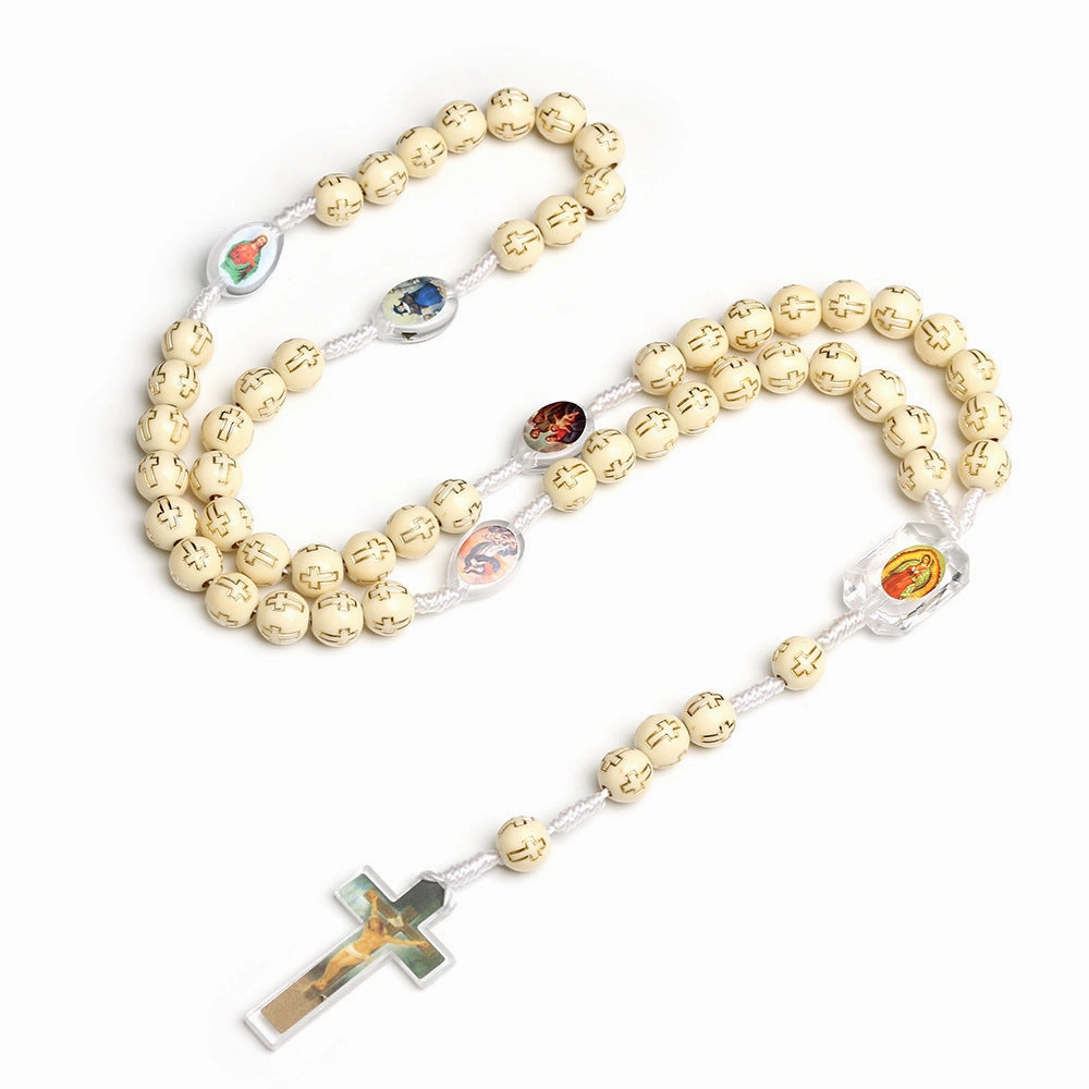 Wholesale Cross Plastic Beaded Handmade Necklace