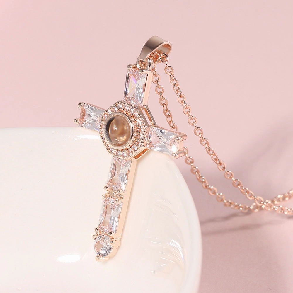 Wholesale Cross Projection Alloy Necklace