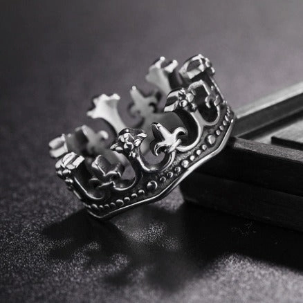 Wholesale Crown Vintage Titanium Steel Ring