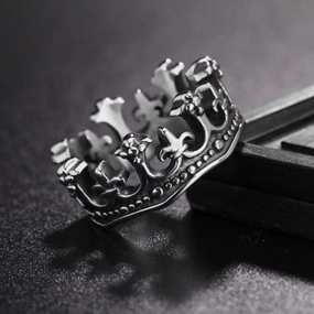 Wholesale Crown Vintage Titanium Steel Ring