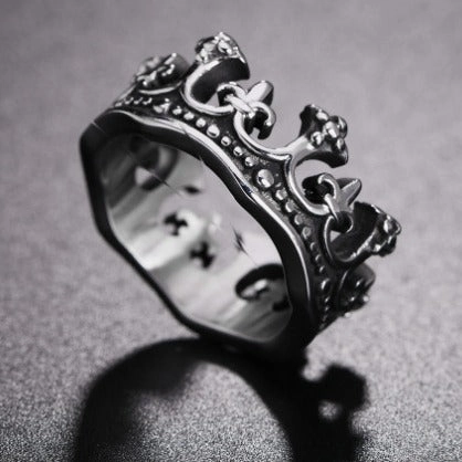 Wholesale Crown Vintage Titanium Steel Ring