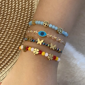 Wholesale Crystal Beaded Bracelet Butterfly Bracelet