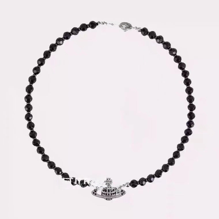 Wholesale Crystal Black Pearl Necklace Vintage Clavicle Chain