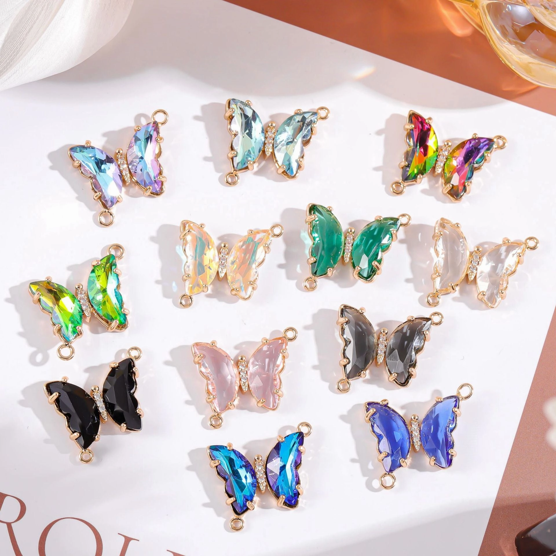 Wholesale Crystal Butterfly Double Pendant