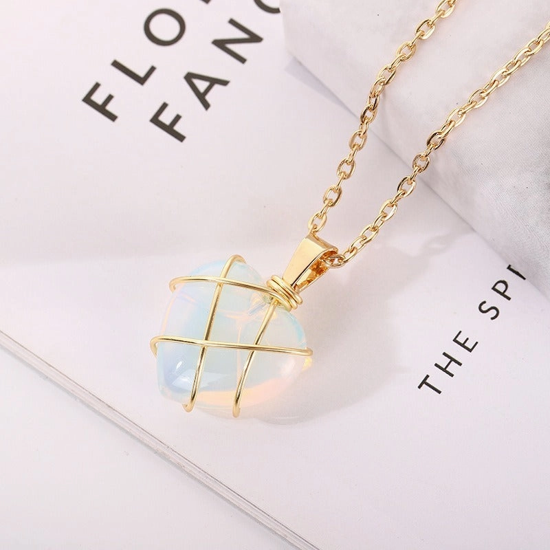 Wholesale Crystal Heart Diamond Castle Princess Necklace