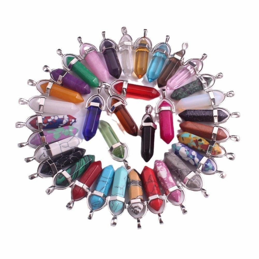 Wholesale Crystal Hexagonal Bullet Hexahedron Necklace Accessories
