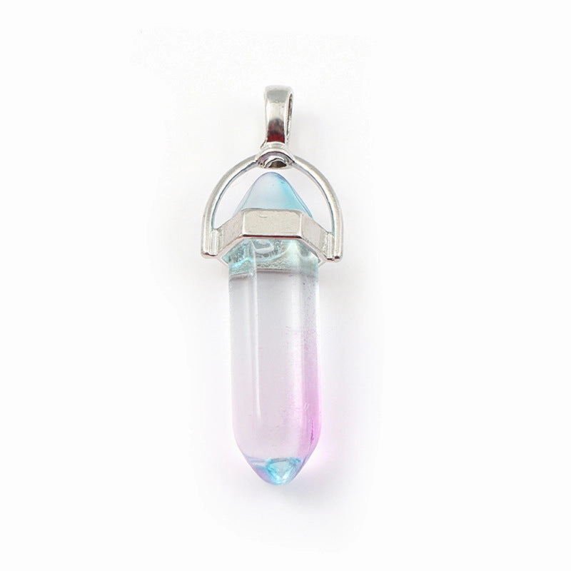 Wholesale Crystal Hexagonal Bullet Hexahedron Necklace Accessories