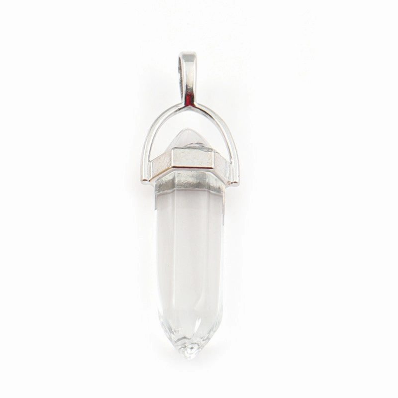 Wholesale Crystal Hexagonal Bullet Hexahedron Necklace Accessories
