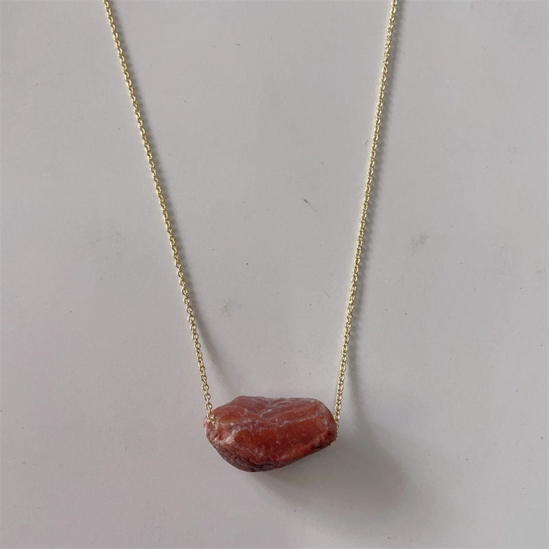 Wholesale Crystal Rough Stone Irregular Natural Stone Pendant Necklace