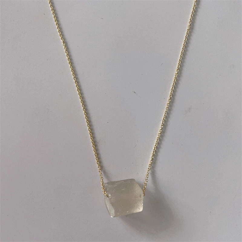 Wholesale Crystal Rough Stone Irregular Natural Stone Pendant Necklace