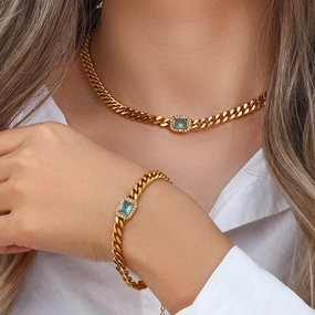 Wholesale  Cuban Zircon Stainless Steel Bracelet