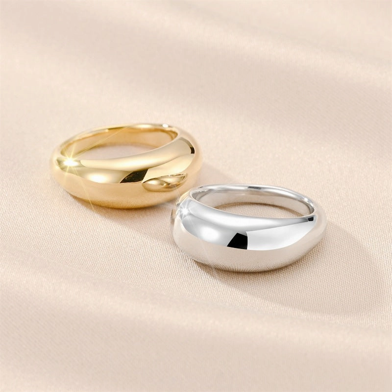 Wholesale Cup Handle Shape Simple Titanium Steel Ring