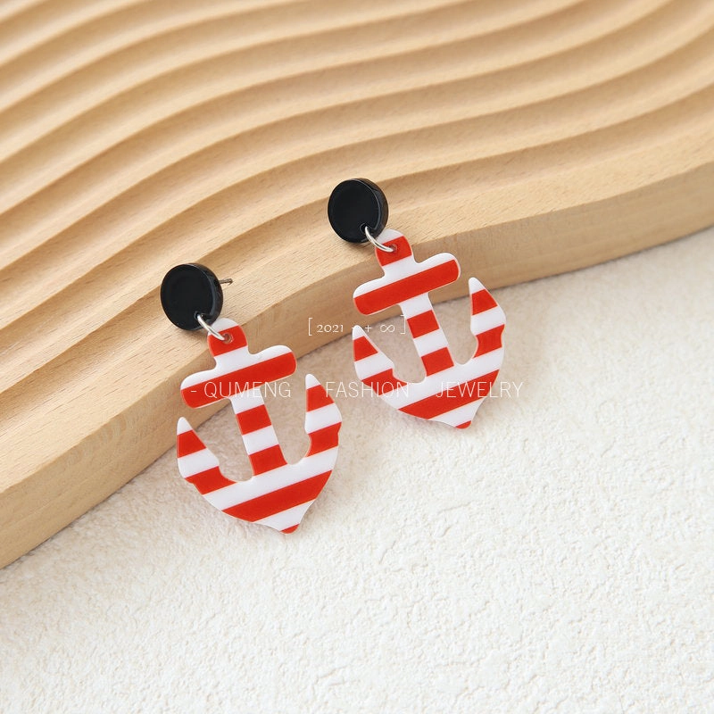 Wholesale Cute Acrylic Anchor Earrings
