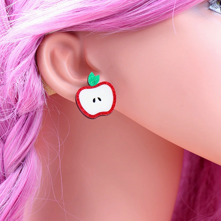Wholesale Cute Apple Christmas Teacher's Day Acrylic Earrings