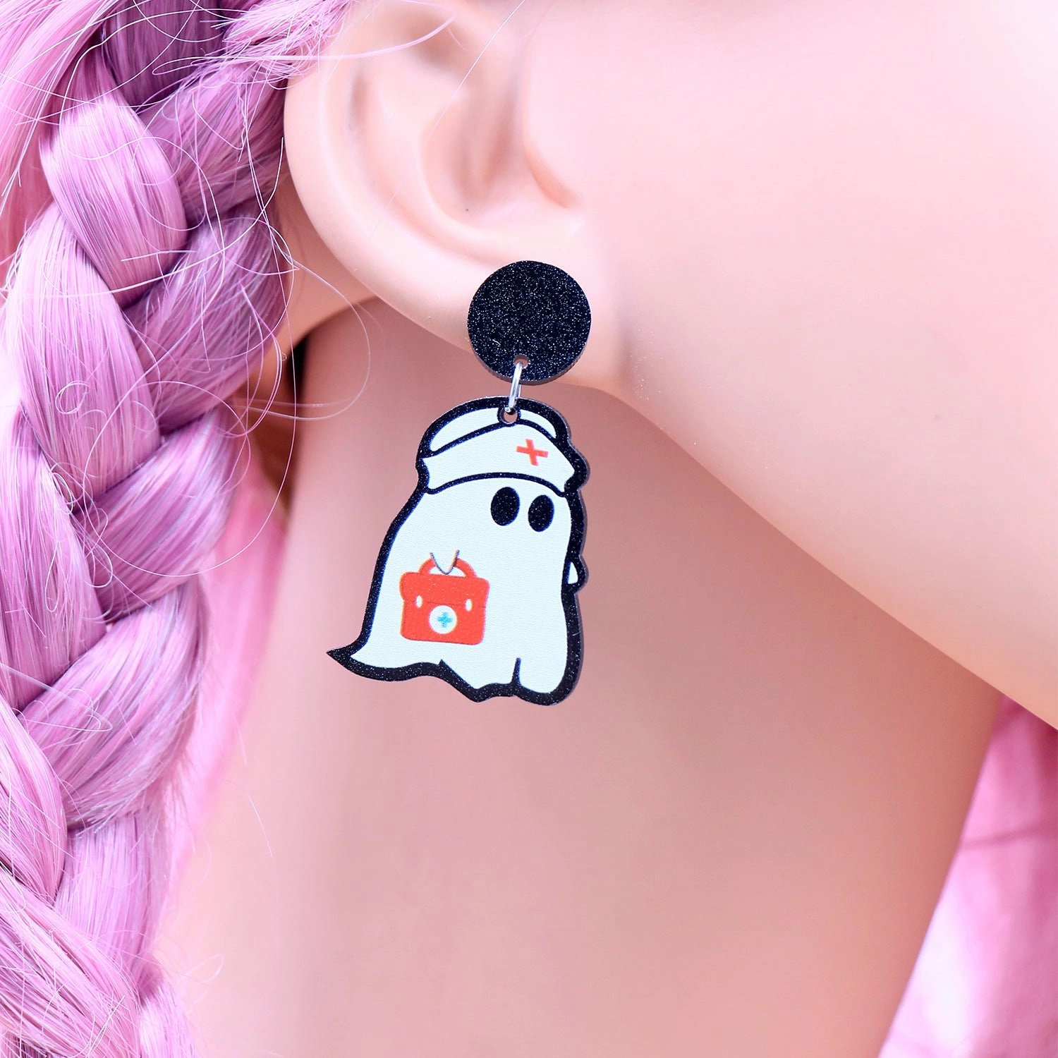 Wholesale Cute Fashion Rescue Ghost Acrylic Earrings