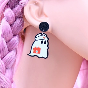 Wholesale Cute Fashion Rescue Ghost Acrylic Earrings