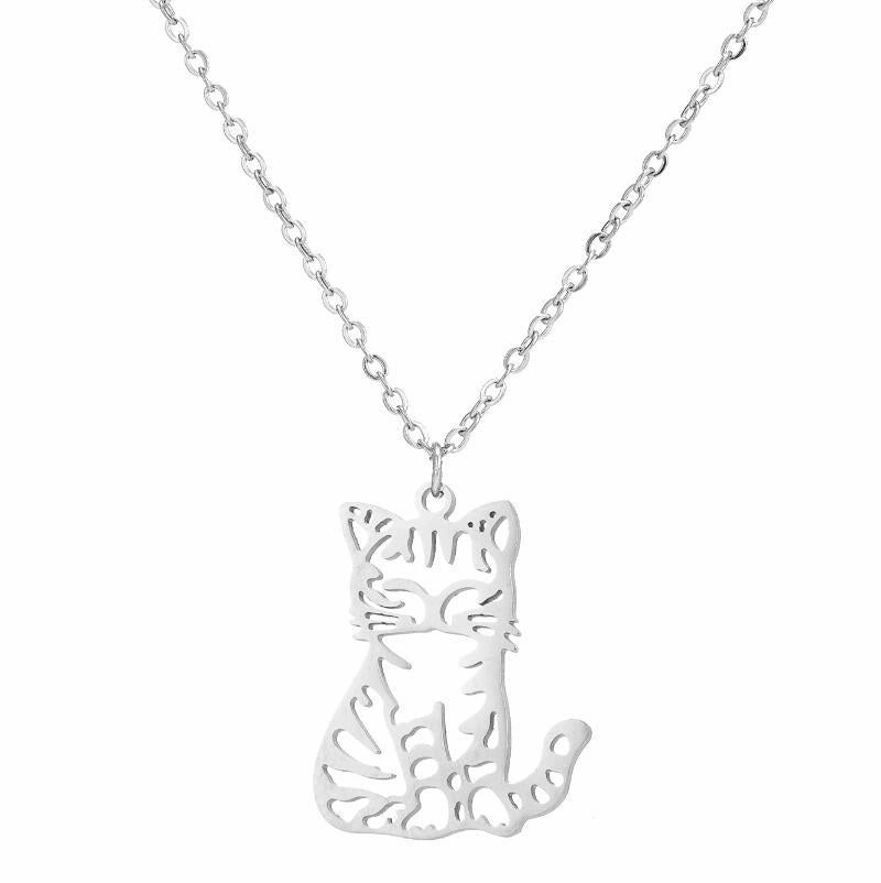 Wholesale Cute Hollow Small Animal Cat Hummingbird Wolf Necklace