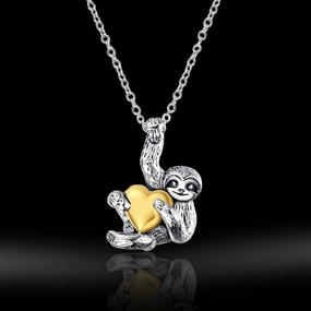 Wholesale Cute Little Animal Sloth Heart Vintage Necklaces