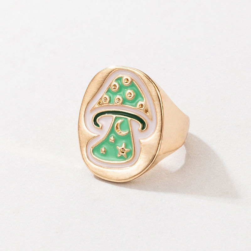 Wholesale Cute Mushroom Alloy Rings Set of 3