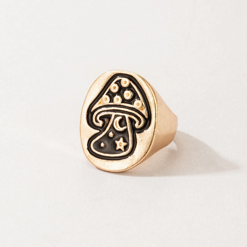 Wholesale Cute Mushroom Alloy Rings Set of 3