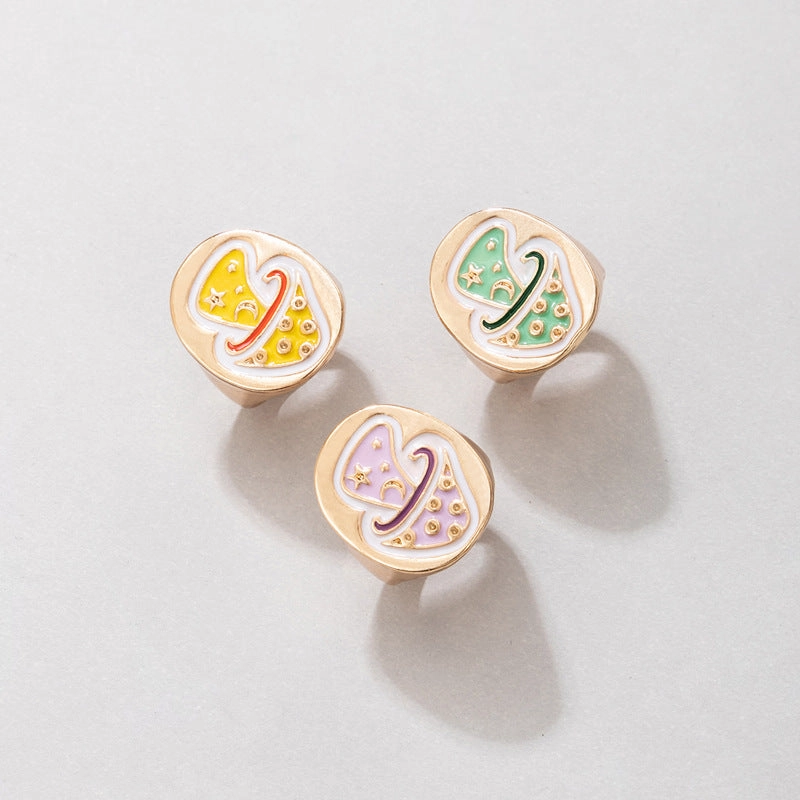 Wholesale Cute Mushroom Alloy Rings Set of 3