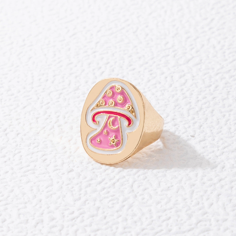 Wholesale Cute Mushroom Alloy Rings Set of 3
