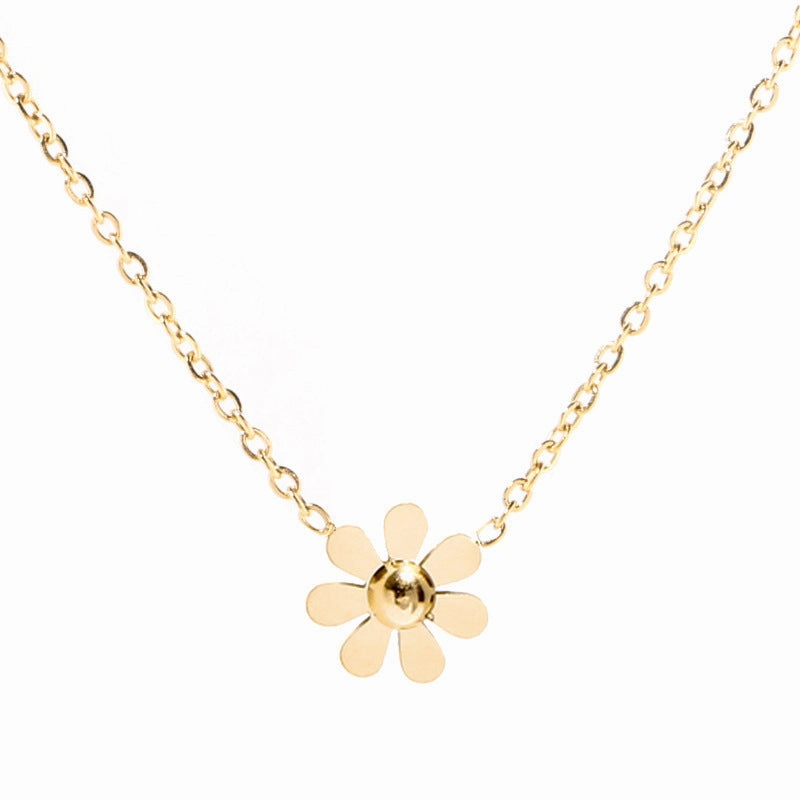 Wholesale Daisy necklace women's clavicle chain simple sunflower sweater chain cold wind Valentine's Day