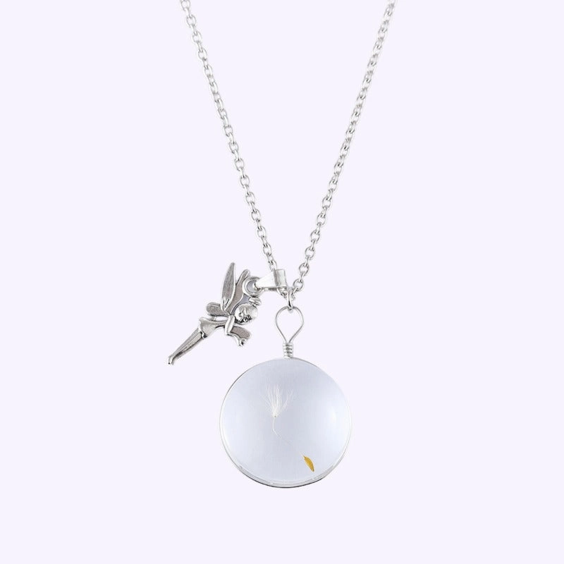 Wholesale Dandelion Oval Crystal Glass Niche High-end Gemstone Necklaces