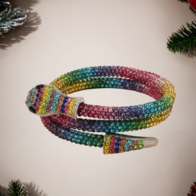 Wholesale Dark Alloy Inlaid Rhinestone Snake Wrapped Bracelets