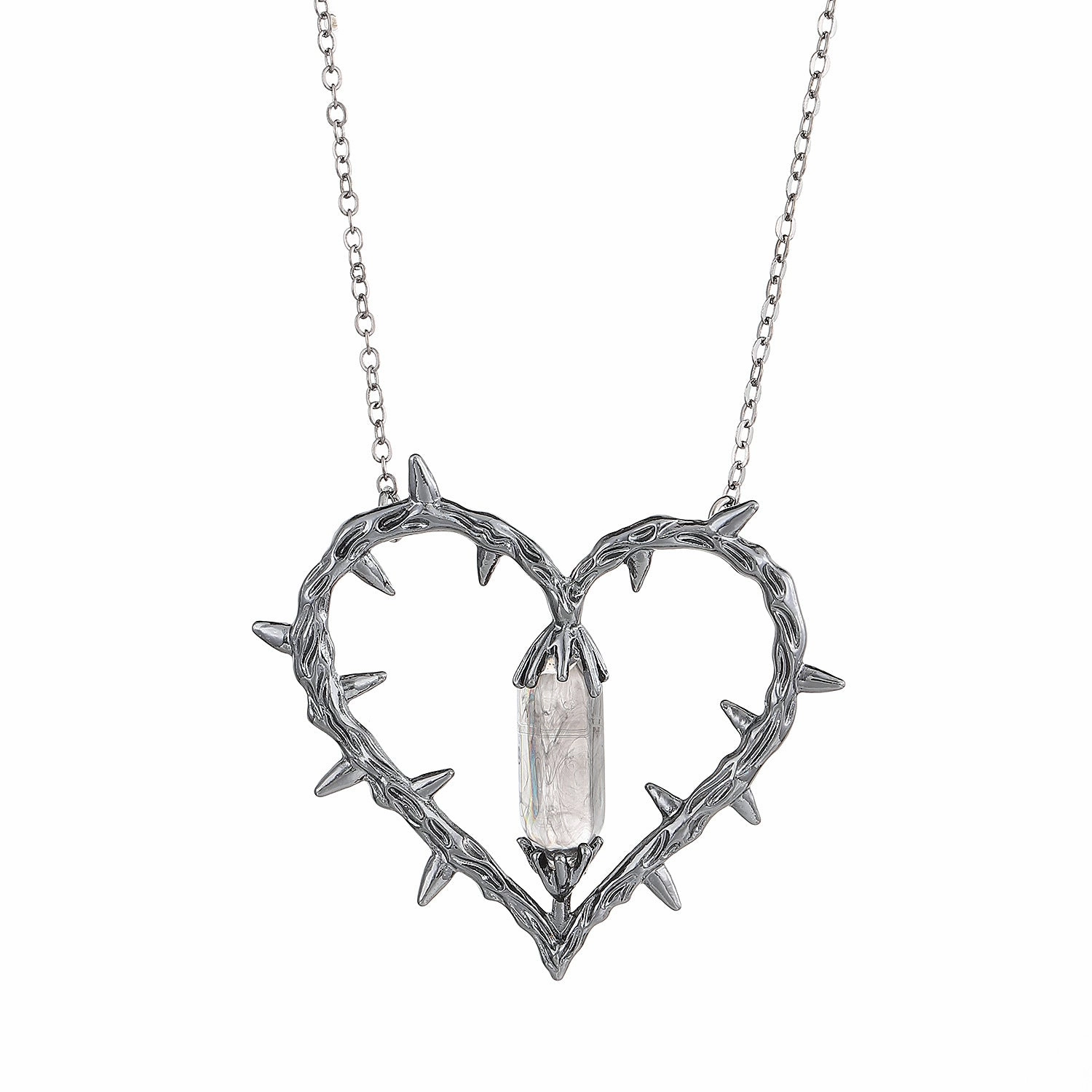 Wholesale Dark anime love thorn crystal retro thorn clavicle necklace