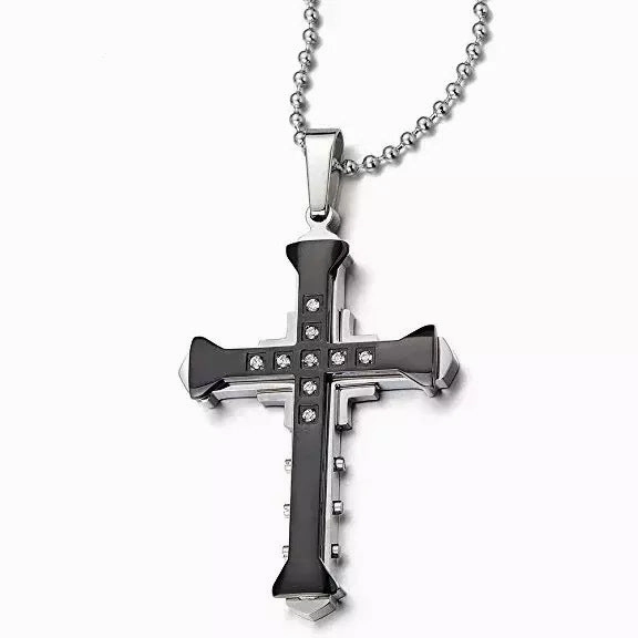 Wholesale Dark Knight with Diamond Cross Alloy Necklaces