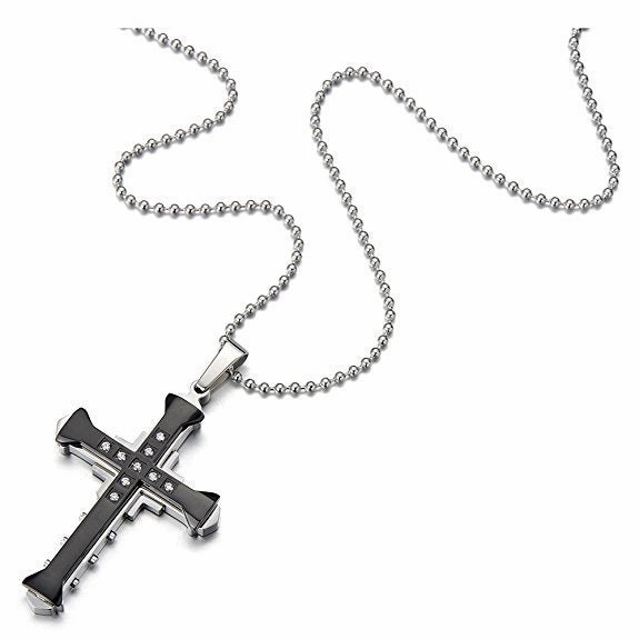 Wholesale Dark Knight with Diamond Cross Alloy Necklaces