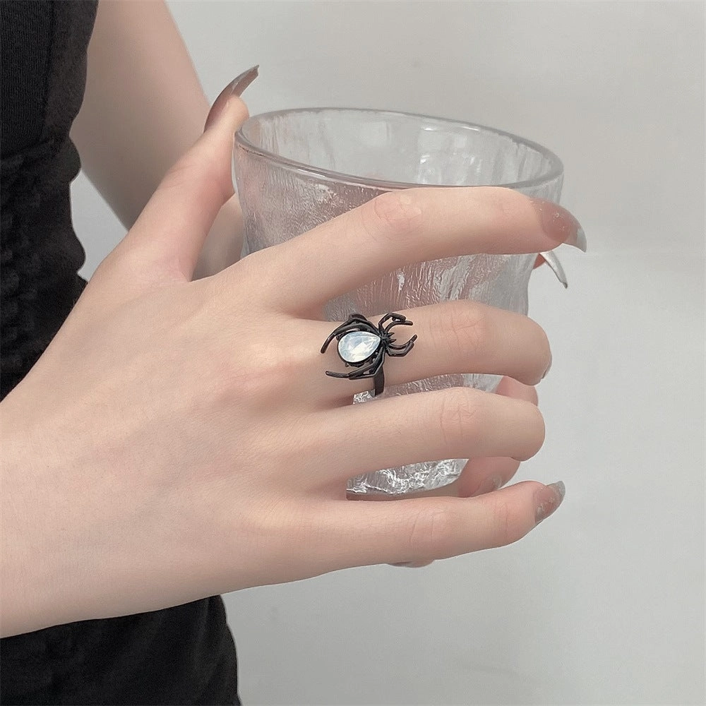 Wholesale Dark Style Halloween Personality Exaggerated Hip-Hop Spider Rings