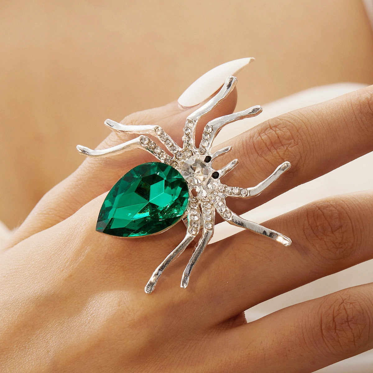 Wholesale Dark Style Halloween Personality Exaggerated Hip-Hop Spider Rings