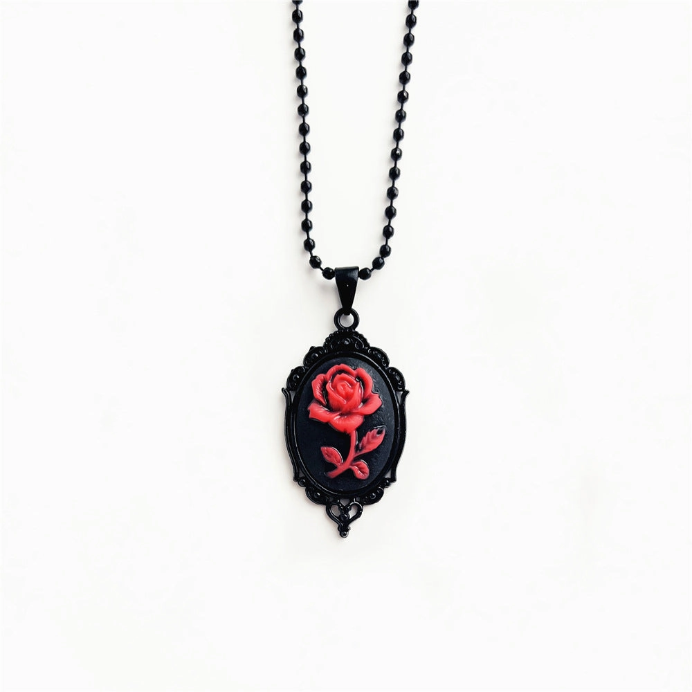 Wholesale Dark Vampire Flower Heart Mirror Alloy Necklaces