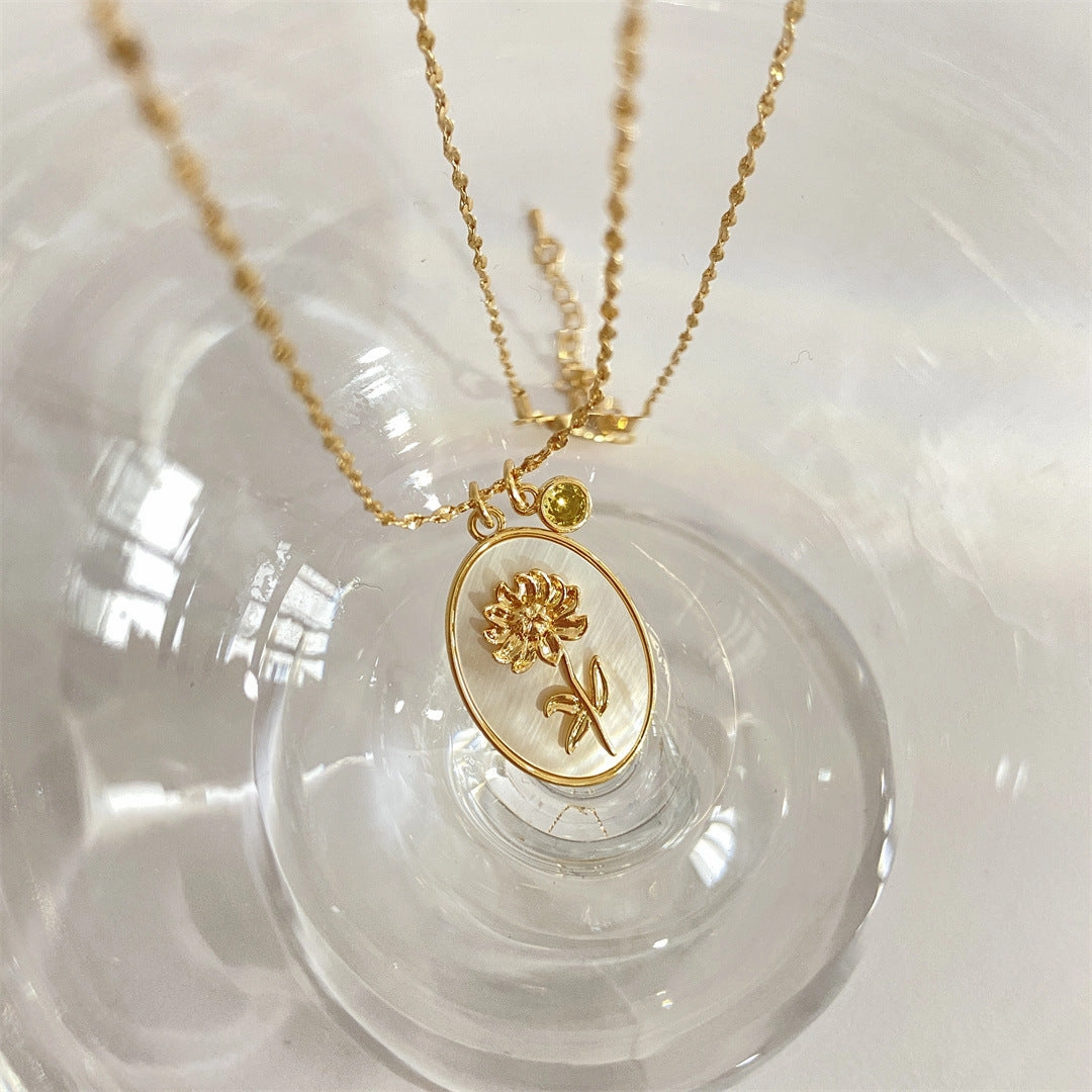 Wholesale December Flower Copper Necklace