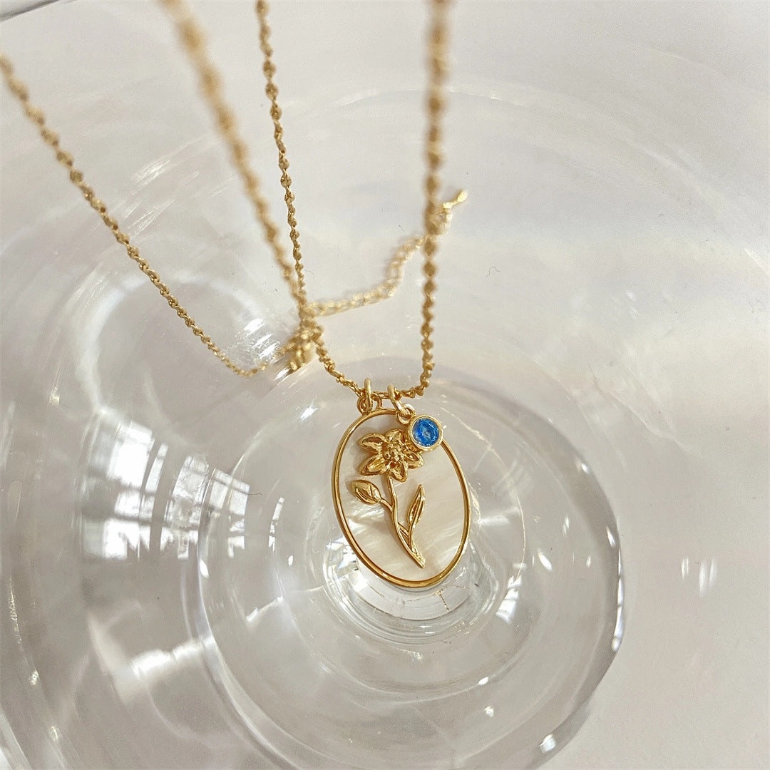 Wholesale December Flower Copper Necklace