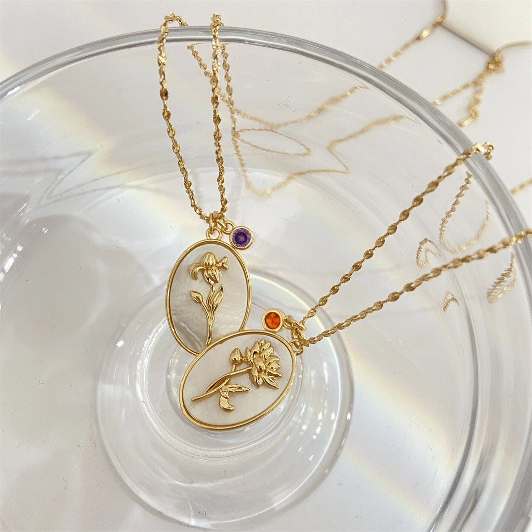 Wholesale December Flower Copper Necklace