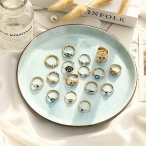Wholesale Demon Eye Gold Plated Alloy Rings