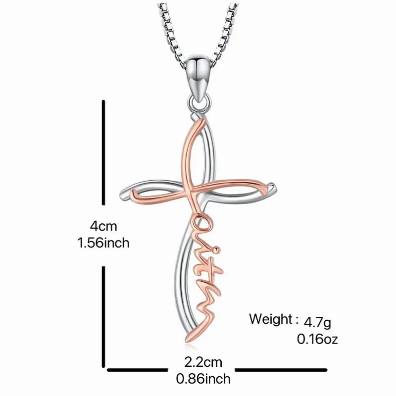 Wholesale design Diamond-embedded niche Hollow Cross necklace