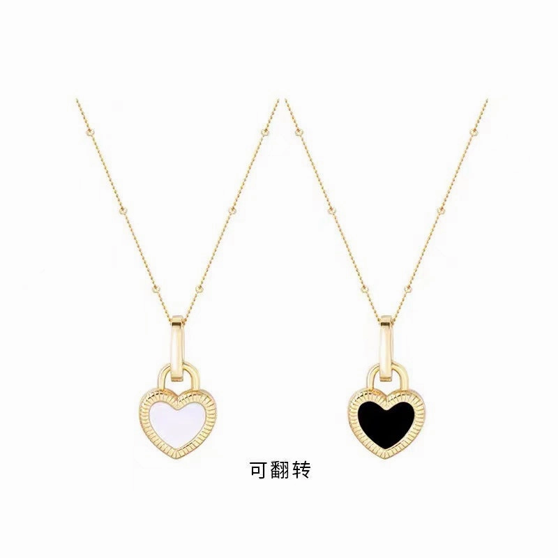 Wholesale design retro double-sided love sterling silver necklace