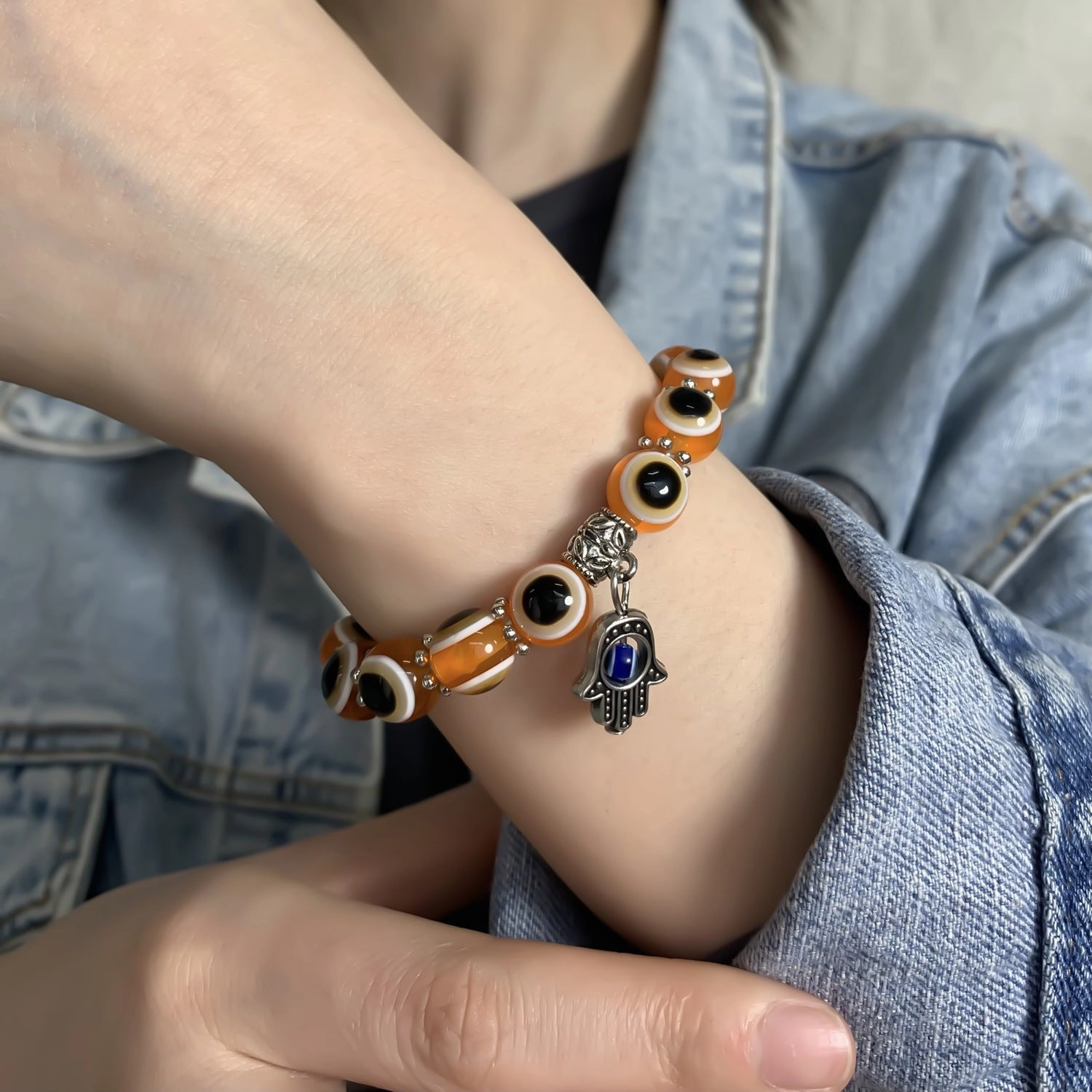 Wholesale Devil Eye Colorful Beaded Bracelet