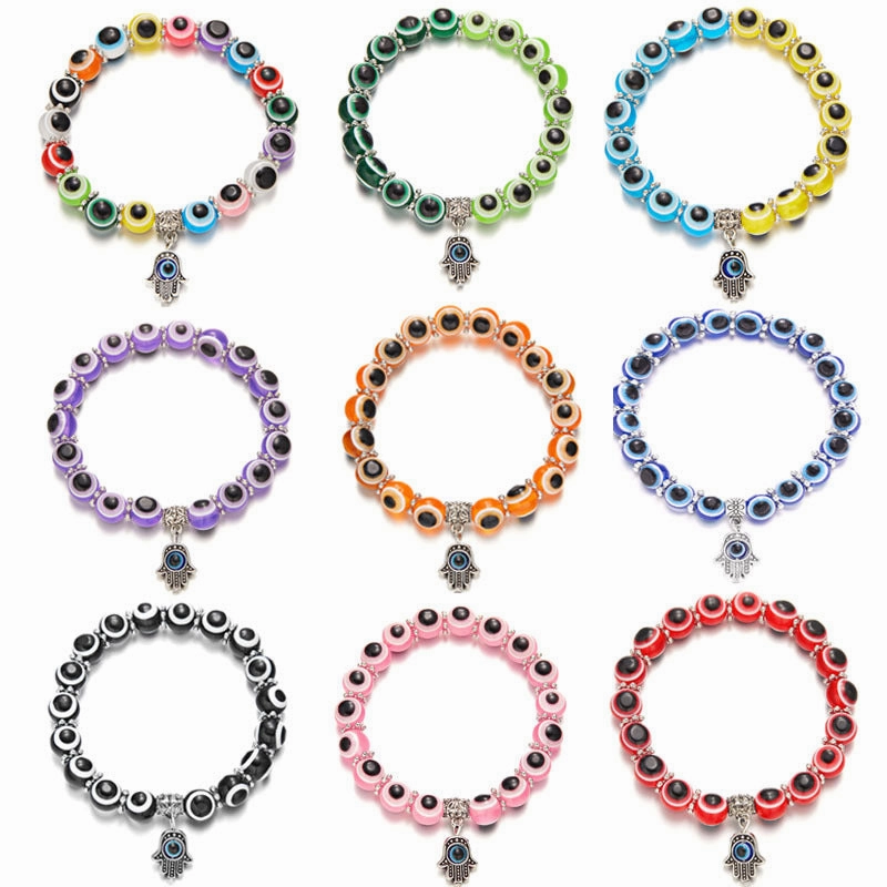Wholesale Devil Eye Colorful Beaded Bracelet