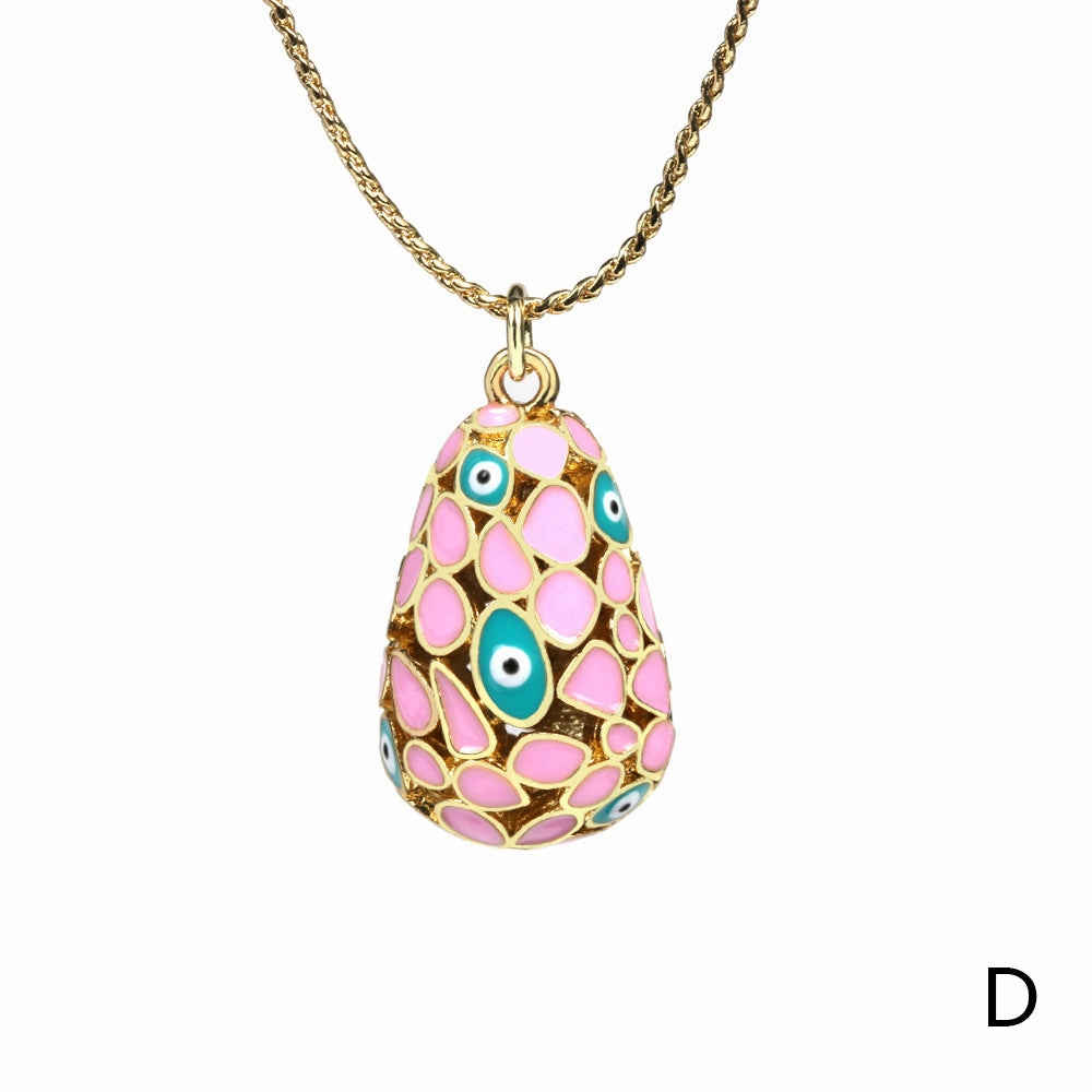Wholesale Devil Eye Waterdrop Gold Plated Copper Necklaces